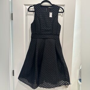 NWT👗Black Textured Fit & Flare Dress